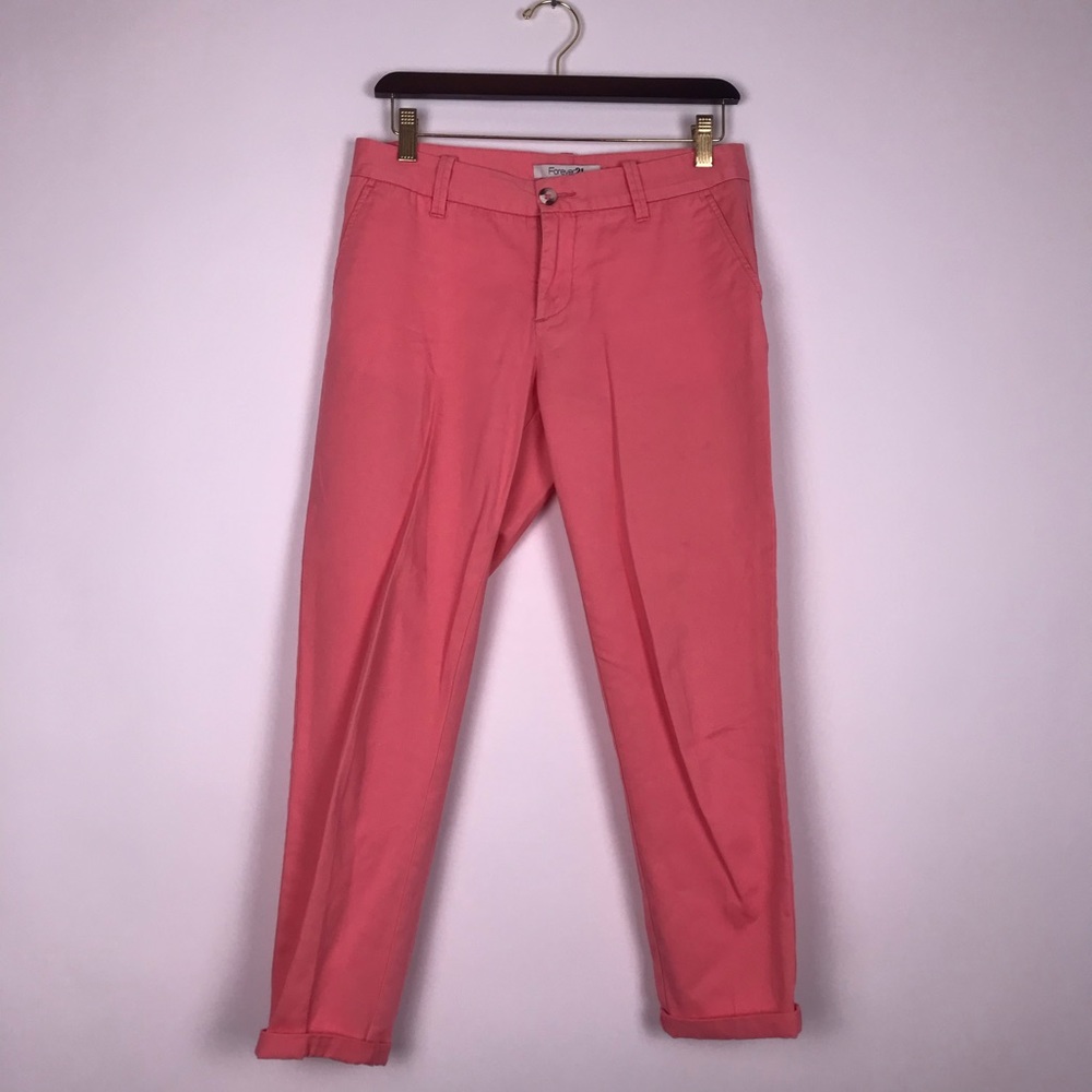 Coral Chino Pants